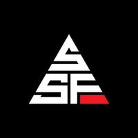 logo della lettera triangolare ssf con forma triangolare. monogramma di design del logo del triangolo ssf. modello di logo vettoriale triangolo ssf con colore rosso. logo triangolare ssf logo semplice, elegante e lussuoso.