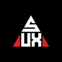 logo della lettera triangolo sux con forma triangolare. sux triangolo logo design monogramma. modello di logo vettoriale triangolo sux con colore rosso. logo triangolare sux logo semplice, elegante e lussuoso.