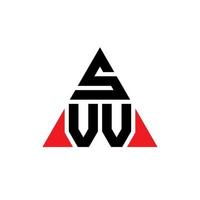 svu triangolo logo lettera design con forma triangolare. svu triangolo logo design monogramma. modello di logo vettoriale triangolo svu con colore rosso. svu logo triangolare logo semplice, elegante e lussuoso.