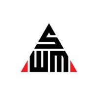 logo della lettera triangolo swm con forma triangolare. monogramma di design del logo del triangolo swm. modello di logo vettoriale triangolo swm con colore rosso. logo triangolare swm logo semplice, elegante e lussuoso.