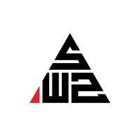 design del logo della lettera del triangolo swz con forma triangolare. swz triangolo logo design monogramma. modello di logo vettoriale triangolo swz con colore rosso. logo triangolare swz logo semplice, elegante e lussuoso.
