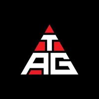 tag triangolo lettera logo design con forma triangolare. tag triangolo logo design monogramma. modello di logo vettoriale triangolo tag con colore rosso. tag logo triangolare logo semplice, elegante e lussuoso.