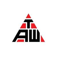 taw triangolo lettera logo design con forma triangolare. monogramma di design con logo triangolo taw. modello di logo vettoriale triangolo taw con colore rosso. logo triangolare taw logo semplice, elegante e lussuoso.