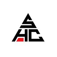 shc triangolo lettera logo design con forma triangolare. shc triangolo logo design monogramma. modello di logo vettoriale triangolo shc con colore rosso. shc logo triangolare logo semplice, elegante e lussuoso.