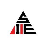 sie triangolo lettera logo design con forma triangolare. monogramma sie triangolo logo design. sie modello di logo vettoriale triangolo con colore rosso. sie logo triangolare logo semplice, elegante e lussuoso.