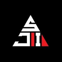 sji triangolo logo lettera design con forma triangolare. sji triangolo logo design monogramma. modello di logo vettoriale triangolo sji con colore rosso. logo triangolare sji logo semplice, elegante e lussuoso.