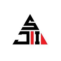 sji triangolo logo lettera design con forma triangolare. sji triangolo logo design monogramma. modello di logo vettoriale triangolo sji con colore rosso. logo triangolare sji logo semplice, elegante e lussuoso.