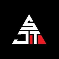 design del logo della lettera del triangolo sjt con forma triangolare. monogramma di design del logo del triangolo sjt. modello di logo vettoriale triangolo sjt con colore rosso. logo triangolare sjt logo semplice, elegante e lussuoso.