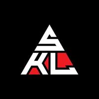 skl triangolo lettera logo design con forma triangolare. skl triangolo logo design monogramma. modello di logo vettoriale triangolo skl con colore rosso. logo triangolare skl logo semplice, elegante e lussuoso.