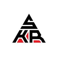 skr triangolo lettera logo design con forma triangolare. skr triangolo logo design monogramma. modello di logo vettoriale triangolo skr con colore rosso. logo triangolare skr logo semplice, elegante e lussuoso.