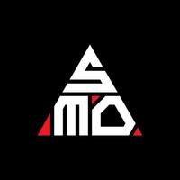 design del logo della lettera triangolo smo con forma triangolare. monogramma di design del logo triangolo smo. modello di logo vettoriale triangolo smo con colore rosso. logo triangolare smo logo semplice, elegante e lussuoso.
