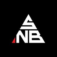 snb triangolo logo lettera design con forma triangolare. snb triangolo logo design monogramma. modello di logo vettoriale triangolo snb con colore rosso. snb logo triangolare logo semplice, elegante e lussuoso.