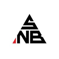 snb triangolo logo lettera design con forma triangolare. snb triangolo logo design monogramma. modello di logo vettoriale triangolo snb con colore rosso. snb logo triangolare logo semplice, elegante e lussuoso.