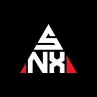 snx triangolo logo design lettera con forma triangolare. snx triangolo logo design monogramma. modello di logo vettoriale triangolo snx con colore rosso. logo triangolare snx logo semplice, elegante e lussuoso.
