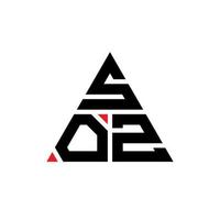 design del logo della lettera triangolo soz con forma triangolare. monogramma di design del logo del triangolo soz. modello di logo vettoriale triangolo soz con colore rosso. soz logo triangolare logo semplice, elegante e lussuoso.