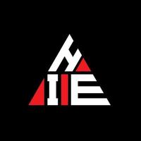 design del logo della lettera triangolare hie con forma triangolare. monogramma di design del logo del triangolo hie. modello di logo vettoriale triangolo hie con colore rosso. hie logo triangolare logo semplice, elegante e lussuoso.