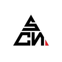 scn triangolo lettera logo design con forma triangolare. scn triangolo logo design monogramma. modello di logo vettoriale triangolo scn con colore rosso. scn logo triangolare logo semplice, elegante e lussuoso.