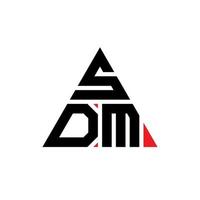 design del logo della lettera del triangolo sdm con forma triangolare. monogramma di design del logo del triangolo sdm. modello di logo vettoriale triangolo sdm con colore rosso. logo triangolare sdm logo semplice, elegante e lussuoso.