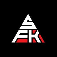 design del logo della lettera triangolare sfk con forma triangolare. monogramma di design del logo del triangolo sfk. modello di logo vettoriale triangolo sfk con colore rosso. logo triangolare sfk logo semplice, elegante e lussuoso.