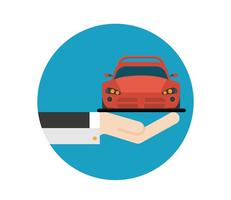 Icona di vettore di mano e auto piatto gratuito