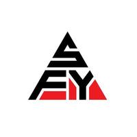 design del logo della lettera triangolare sfy con forma triangolare. monogramma sfy triangolo logo design. modello di logo vettoriale triangolo sfy con colore rosso. logo triangolare sfy logo semplice, elegante e lussuoso.
