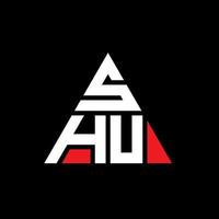 shu triangolo lettera logo design con forma triangolare. monogramma di design del logo del triangolo shu. modello di logo vettoriale triangolo shu con colore rosso. shu logo triangolare logo semplice, elegante e lussuoso.