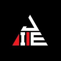 design del logo della lettera triangolo jie con forma triangolare. jie triangolo logo design monogramma. modello di logo vettoriale triangolo jie con colore rosso. logo triangolare jie logo semplice, elegante e lussuoso.