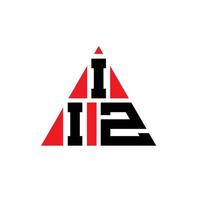 design del logo della lettera del triangolo iiz con forma triangolare. iiz triangolo logo design monogramma. modello di logo vettoriale triangolo iiz con colore rosso. iiz logo triangolare logo semplice, elegante e lussuoso.