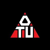 design del logo della lettera del triangolo otu con forma triangolare. otu triangolo logo design monogramma. modello di logo vettoriale triangolo otu con colore rosso. otu logo triangolare logo semplice, elegante e lussuoso.