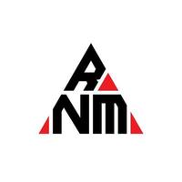 design del logo della lettera triangolare rnm con forma triangolare. monogramma di design del logo del triangolo rnm. modello di logo vettoriale triangolo rnm con colore rosso. logo triangolare rnm logo semplice, elegante e lussuoso.