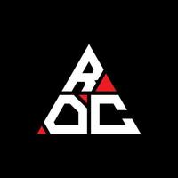 design del logo della lettera del triangolo roc con forma triangolare. monogramma di design con logo triangolo roc. modello di logo vettoriale triangolo roc con colore rosso. logo triangolare roc logo semplice, elegante e lussuoso.