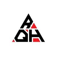 design del logo della lettera del triangolo rqh con forma triangolare. monogramma di design del logo del triangolo rqh. modello di logo vettoriale triangolo rqh con colore rosso. logo triangolare rqh logo semplice, elegante e lussuoso.
