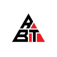 design del logo della lettera del triangolo rbt con forma triangolare. monogramma di design del logo del triangolo rbt. modello di logo vettoriale triangolo rbt con colore rosso. logo triangolare rbt logo semplice, elegante e lussuoso.