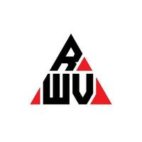 design del logo della lettera del triangolo rwv con forma triangolare. monogramma di design del logo del triangolo rwv. modello di logo vettoriale triangolo rwv con colore rosso. logo triangolare rwv logo semplice, elegante e lussuoso.