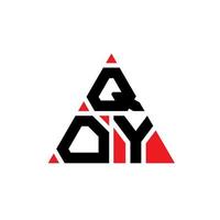 design del logo della lettera del triangolo qoy con forma triangolare. qoy triangolo logo design monogramma. modello di logo vettoriale triangolo qoy con colore rosso. qoy logo triangolare logo semplice, elegante e lussuoso.