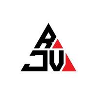 design del logo della lettera del triangolo rjv con forma triangolare. monogramma di design del logo del triangolo rjv. modello di logo vettoriale triangolo rjv con colore rosso. logo triangolare rjv logo semplice, elegante e lussuoso.