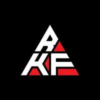 design del logo della lettera del triangolo rkf con forma triangolare. monogramma di design del logo del triangolo rkf. modello di logo vettoriale triangolo rkf con colore rosso. logo triangolare rkf logo semplice, elegante e lussuoso.