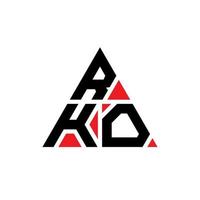 logo della lettera triangolare rko con forma triangolare. monogramma di design del logo del triangolo rko. modello di logo vettoriale triangolo rko con colore rosso. logo triangolare rko logo semplice, elegante e lussuoso.