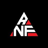 rnf triangolo lettera logo design con forma triangolare. rnf triangolo logo design monogramma. modello di logo vettoriale triangolo rnf con colore rosso. logo triangolare rnf logo semplice, elegante e lussuoso.