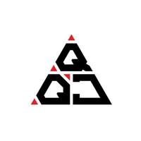 design del logo della lettera triangolare qqj con forma triangolare. qqj triangolo logo design monogramma. modello di logo vettoriale triangolo qqj con colore rosso. qqj logo triangolare logo semplice, elegante e lussuoso.