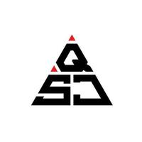 design del logo della lettera del triangolo qsj con forma triangolare. qsj triangolo logo design monogramma. modello di logo vettoriale triangolo qsj con colore rosso. qsj logo triangolare logo semplice, elegante e lussuoso.