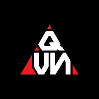design del logo della lettera triangolare qvn con forma triangolare. qvn triangolo logo design monogramma. modello di logo vettoriale triangolo qvn con colore rosso. qvn logo triangolare logo semplice, elegante e lussuoso.