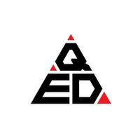 design del logo della lettera del triangolo qed con forma triangolare. qed triangolo logo design monogramma. modello di logo vettoriale triangolo qed con colore rosso. logo triangolare qed logo semplice, elegante e lussuoso.