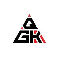 design del logo della lettera triangolare qgk con forma triangolare. monogramma di design del logo del triangolo qgk. modello di logo vettoriale triangolo qgk con colore rosso. logo triangolare qgk logo semplice, elegante e lussuoso.