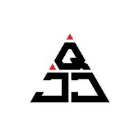 design del logo della lettera triangolare qjj con forma triangolare. qjj triangolo logo design monogramma. modello di logo vettoriale triangolo qjj con colore rosso. qjj logo triangolare logo semplice, elegante e lussuoso.