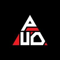 logo lettera triangolare puo con forma triangolare. monogramma di progettazione logo triangolo puo. modello di logo vettoriale triangolo puo con colore rosso. può logo triangolare logo semplice, elegante e lussuoso.