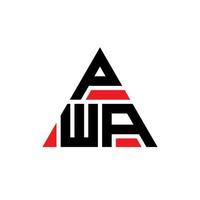 design del logo della lettera del triangolo pwa con forma triangolare. monogramma di design del logo del triangolo pwa. modello di logo vettoriale triangolo pwa con colore rosso. logo triangolare pwa logo semplice, elegante e lussuoso.