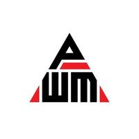 design del logo della lettera triangolare pwm con forma triangolare. monogramma design logo triangolo pwm. modello di logo vettoriale triangolo pwm con colore rosso. logo triangolare pwm logo semplice, elegante e lussuoso.
