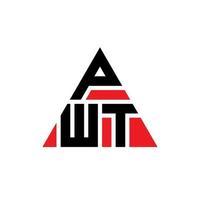 design del logo della lettera triangolare pwt con forma triangolare. monogramma di design del logo del triangolo pwt. modello di logo vettoriale triangolo pwt con colore rosso. logo triangolare pwt logo semplice, elegante e lussuoso.