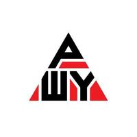 design del logo della lettera triangolare pwy con forma triangolare. monogramma di design del logo del triangolo pwy. modello di logo vettoriale triangolo pwy con colore rosso. logo triangolare pwy logo semplice, elegante e lussuoso.